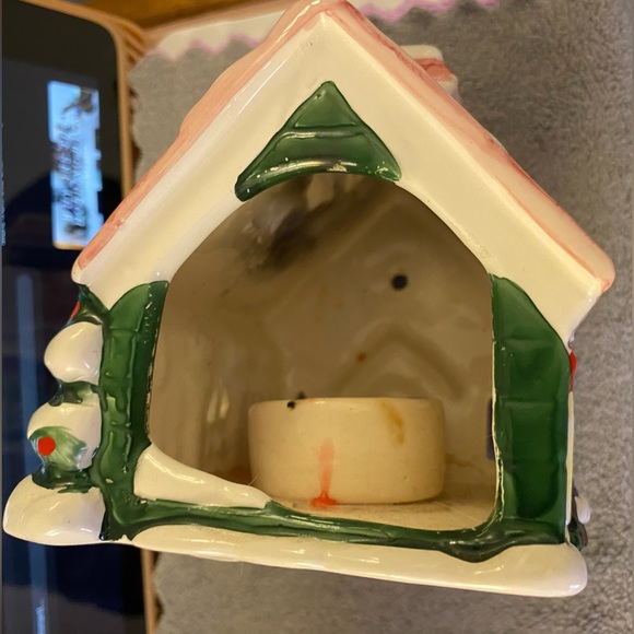 Ceramic Winter house “Home for the Holidays” vintage tealite by jasco w/ og box! - Picture 2 of 8